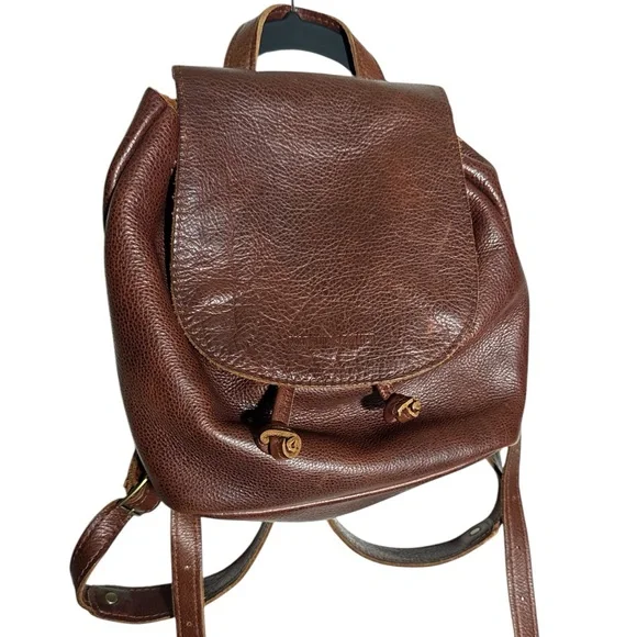 Portland Leather Bucket Backpack Brown Drawstring Opening Magnetic Closure Bucket Backpack | Portland Leather Goods main image 2